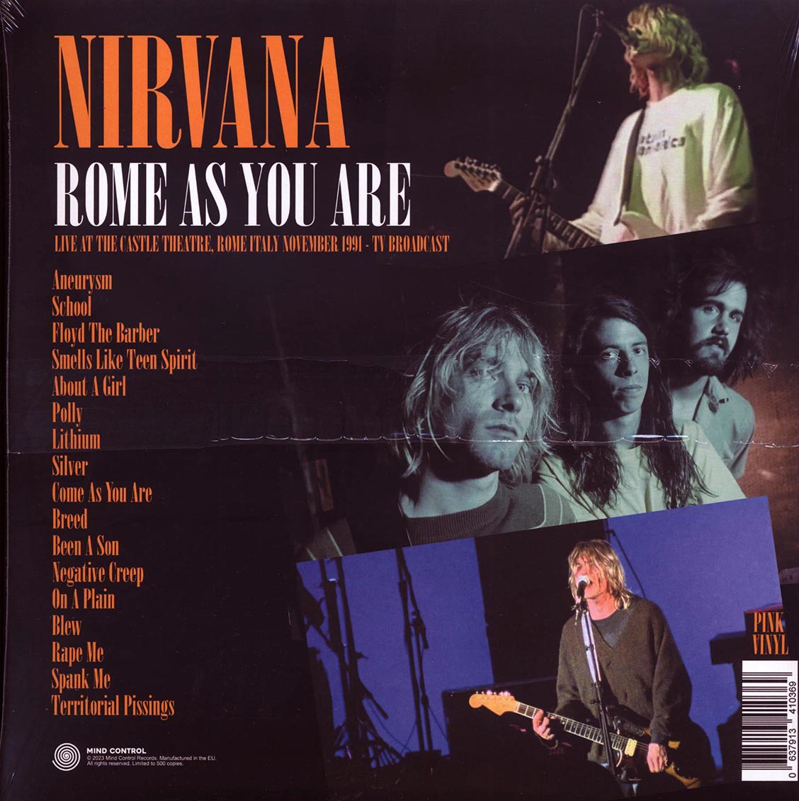 Nirvana - Rome As You Are: Live At The Castle Theatre, Rome, Italy, November 1991 TV Broadcast (ltd. 500 copies made) (pink vinyl) - Vinyl LP, LP