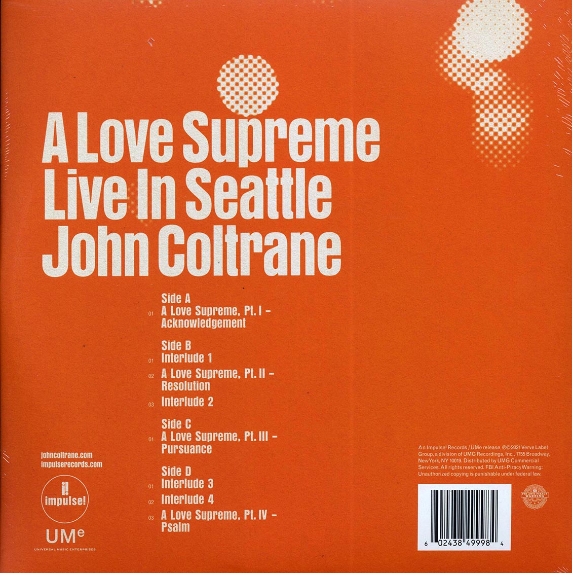 John Coltrane - A Love Supreme: Live In Seattle (2xLP) - Vinyl LP, LP