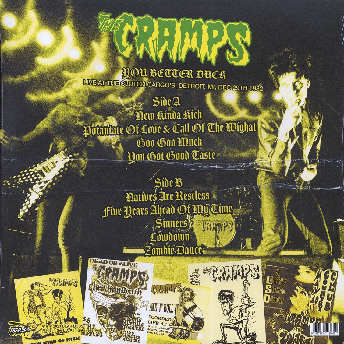 The Cramps - You Better Duck: Live At The Clutch Cargo's, Detroit, MI, Dec 29th 1982 (ltd. 300 copies made) (green vinyl) - Vinyl LP, LP