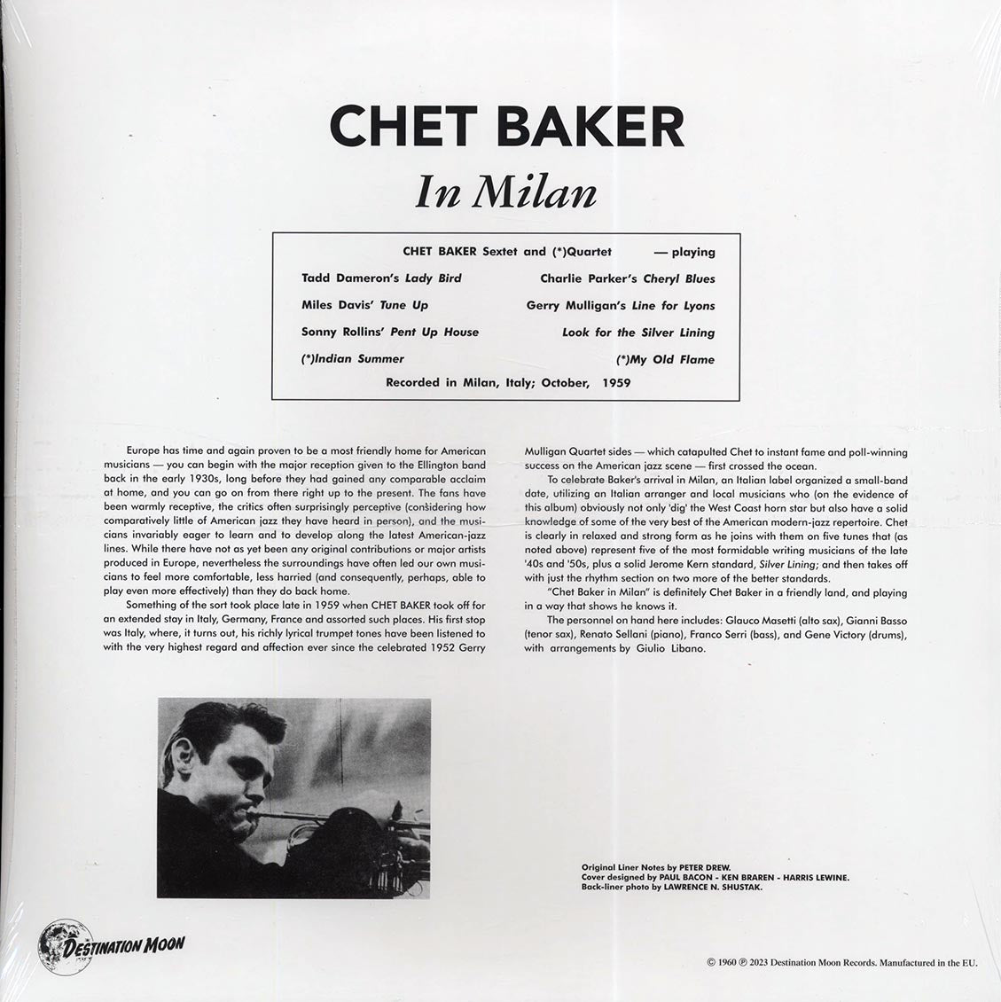 Chet Baker - In Milan (ltd. 500 copies made) (clear vinyl) - Vinyl LP, LP