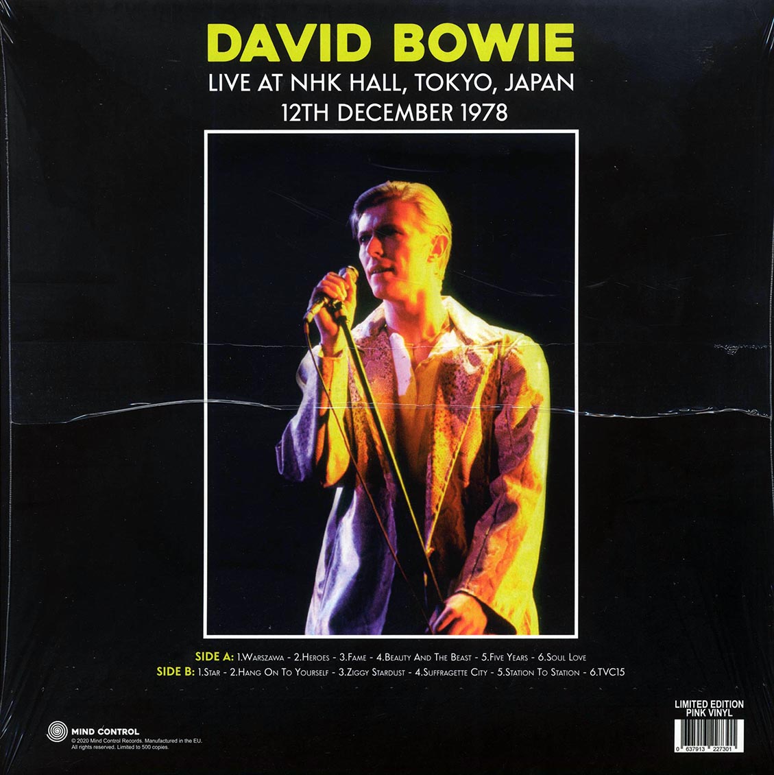 David Bowie - Live At NHK Hall, Tokyo, Japan, 12th December 1978 (ltd. 500 copies made) (pink vinyl) - Vinyl LP, LP