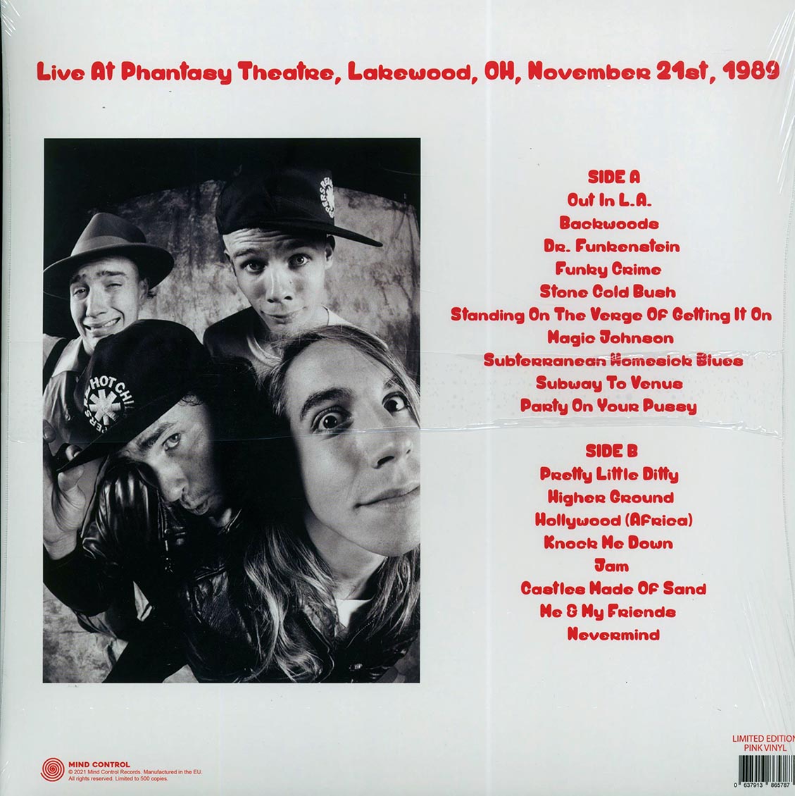 Red Hot Chili Peppers - Subway To Venus: Lakewood, OH, 21 November '89 (ltd. 500 copies made) (pink vinyl) - Vinyl LP, LP
