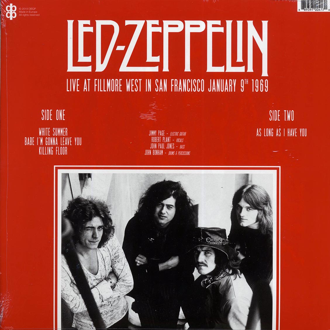 Led Zeppelin - Live At Fillmore West In San Francisco January 9th 1969 - Vinyl LP, LP