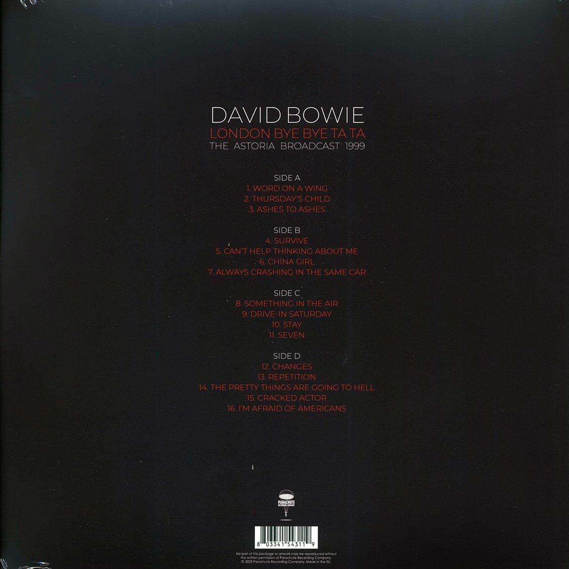 David Bowie - London Bye Bye Ta Ta: The Astoria Broadcast 1999 (ltd. ed.) (2xLP) (clear vinyl) - Vinyl LP, LP