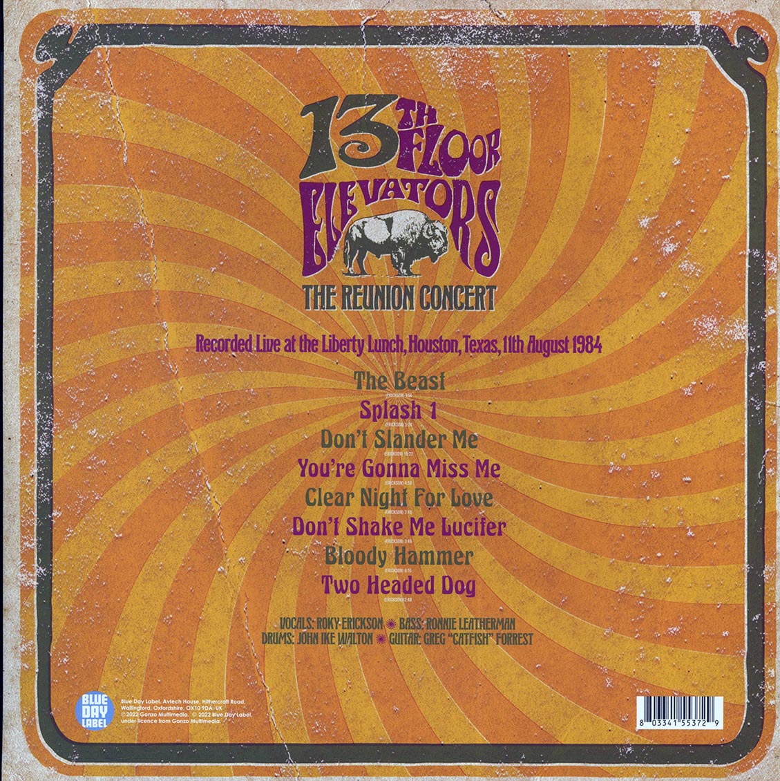 The 13th Floor Elevators - The Reunion Concert: Liberty Lunch, Houston, Texas, 11th August 1984 (2xLP) (yellow vinyl) - Vinyl LP, LP