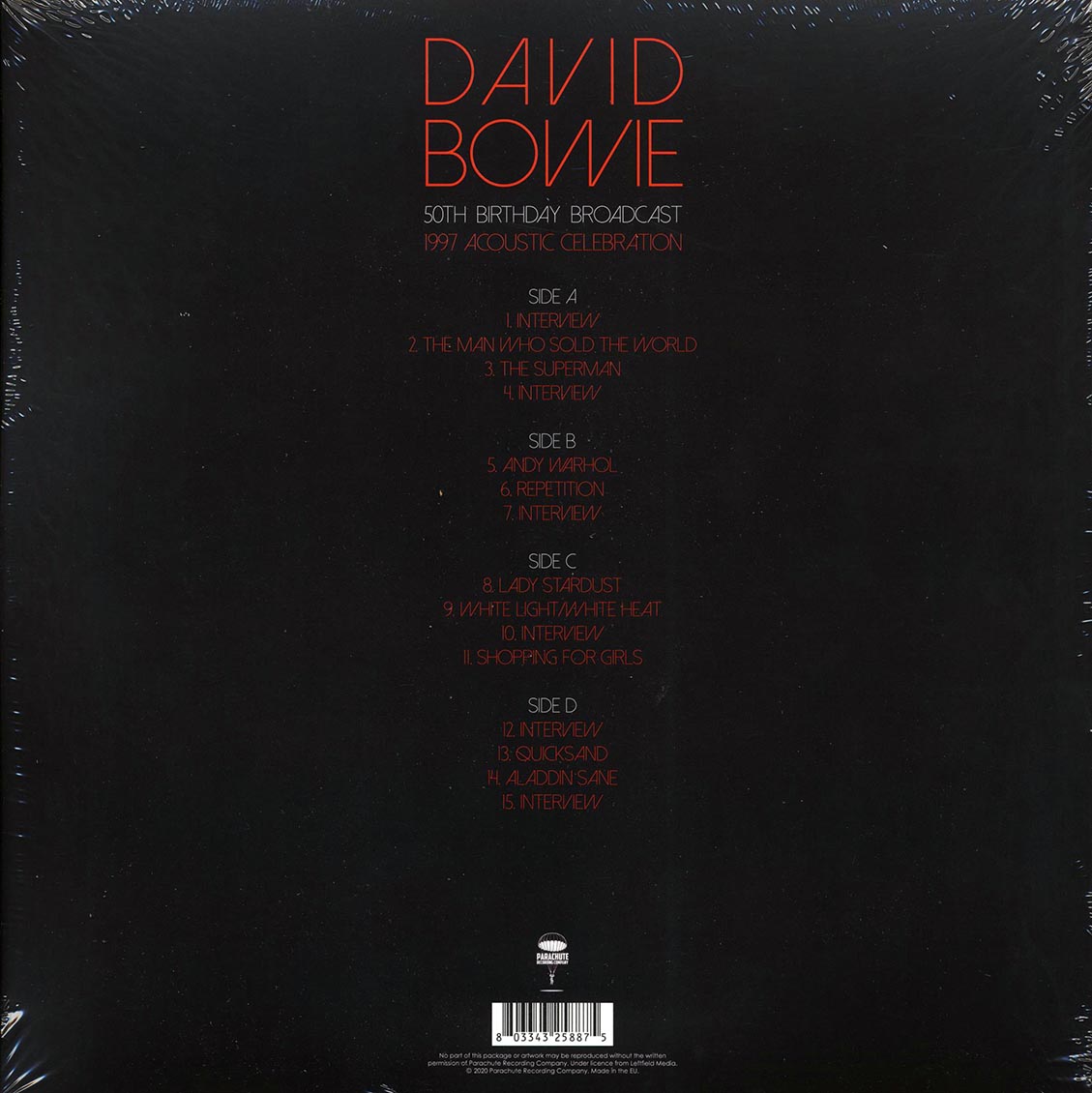 David Bowie - 50th Birthday Broadcast: 1997 Acoustic Celebration (2xLP) - Vinyl LP, LP
