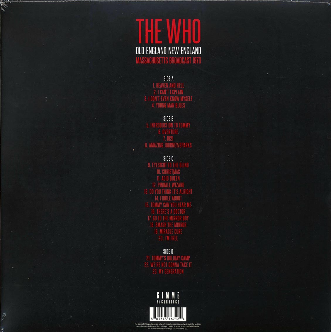 The Who - Old England New England: Massachusettes Broadcast 1970 (2xLP) - Vinyl LP, LP