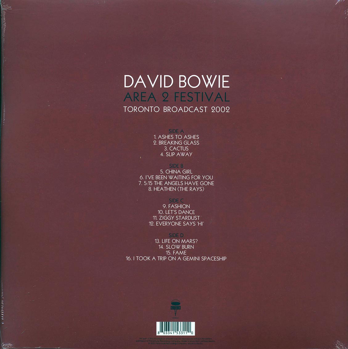 David Bowie - Area 2 Festival: Toronto Broadcast 2002 (2xLP) - Vinyl LP, LP