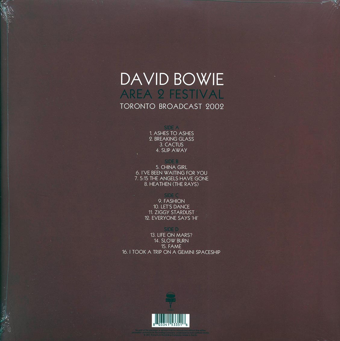David Bowie - Area 2 Festival: Toronto Broadcast 2002 (ltd. ed.) (2xLP) (white vinyl) - Vinyl LP, LP