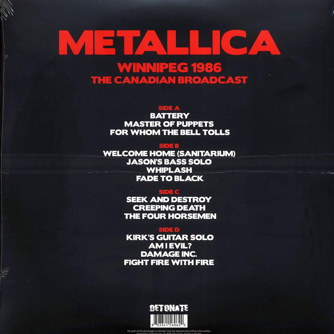 Metallica - Winnipeg 1986: The Canadian Broadcast (ltd. ed.) (2xLP) (red vinyl) - Vinyl LP, LP