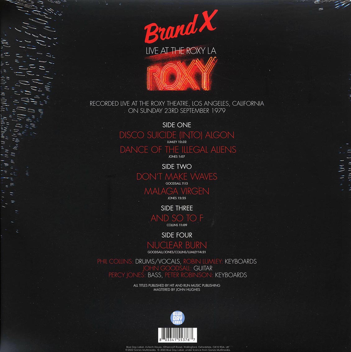 Brand X - Live At The Roxy LA 23rd September 1979 (2xLP) - Vinyl LP, LP