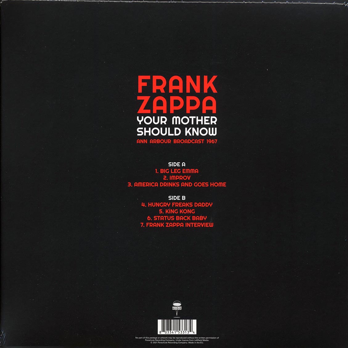 Frank Zappa - Your Mother Should Know: Ann Arbor Broadcast 1967 - Vinyl LP, LP