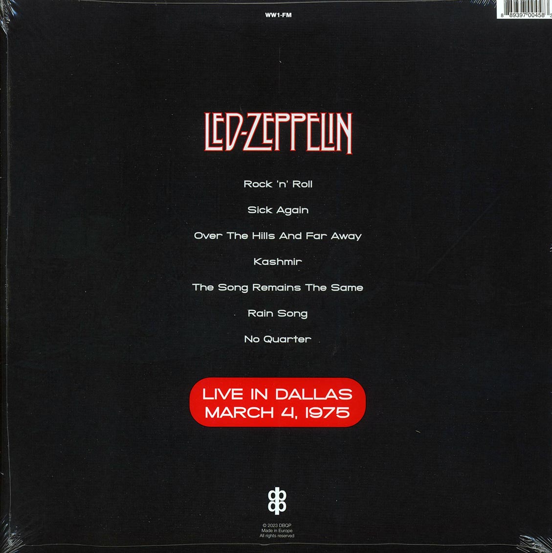 Led Zeppelin - Live In Dallas, March 4, 1975 - Vinyl LP, LP