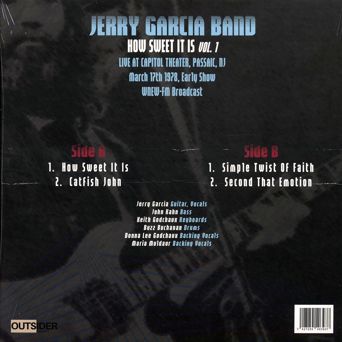 The Jerry Garcia Band - How Sweet It Is Volume 1: Live At Capitol Theater 1978 (ltd. ed.) (blue vinyl) - Vinyl LP, LP