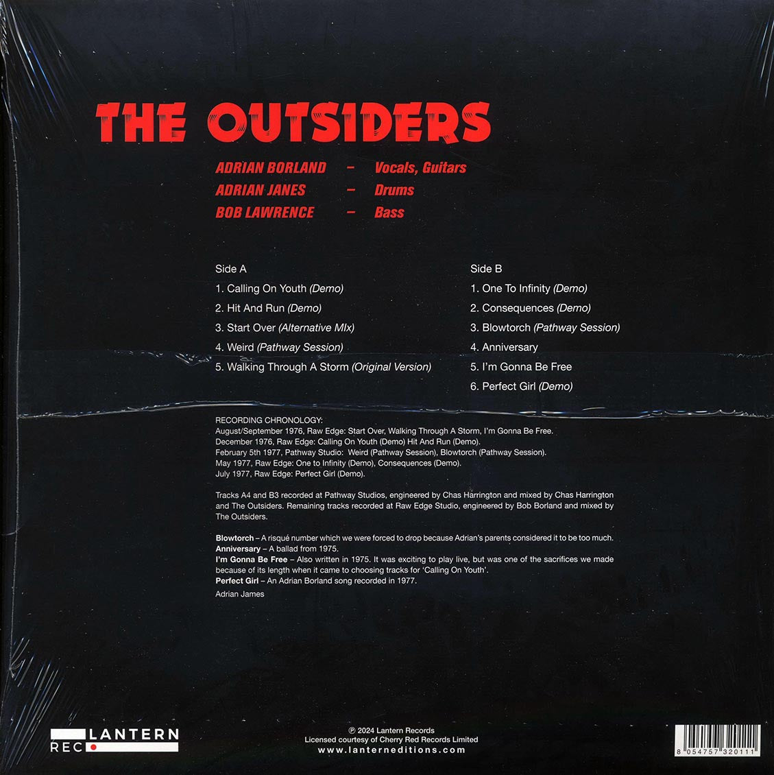 The Outsiders - Calling On Youth: One To Infinity Demos & Early Songs (RSD 2024) (red vinyl) - Vinyl LP, LP