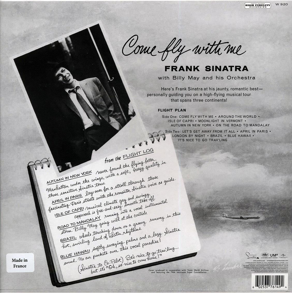 Frank Sinatra - Come Fly With Me (mono) (180g) (remastered) - Vinyl LP, LP