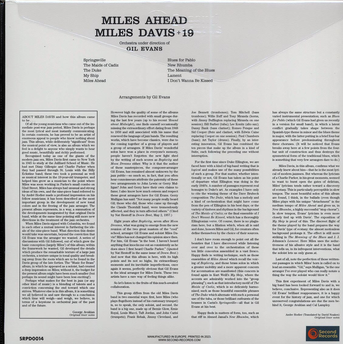 Miles Davis + 19, Gil Evans - Miles Ahead (180g) - Vinyl LP, LP
