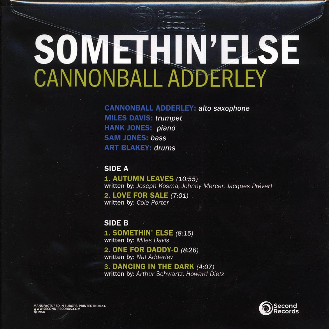 Cannonball Adderley - Somethin' Else (180g) (green vinyl) - Vinyl LP, LP