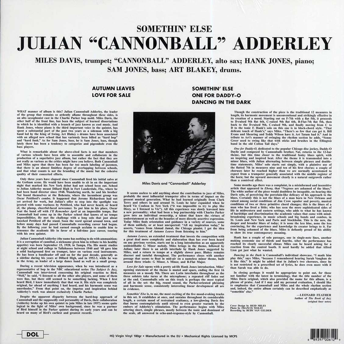 Cannonball Adderley - Somethin' Else (180g) (colored vinyl) - Vinyl LP, LP
