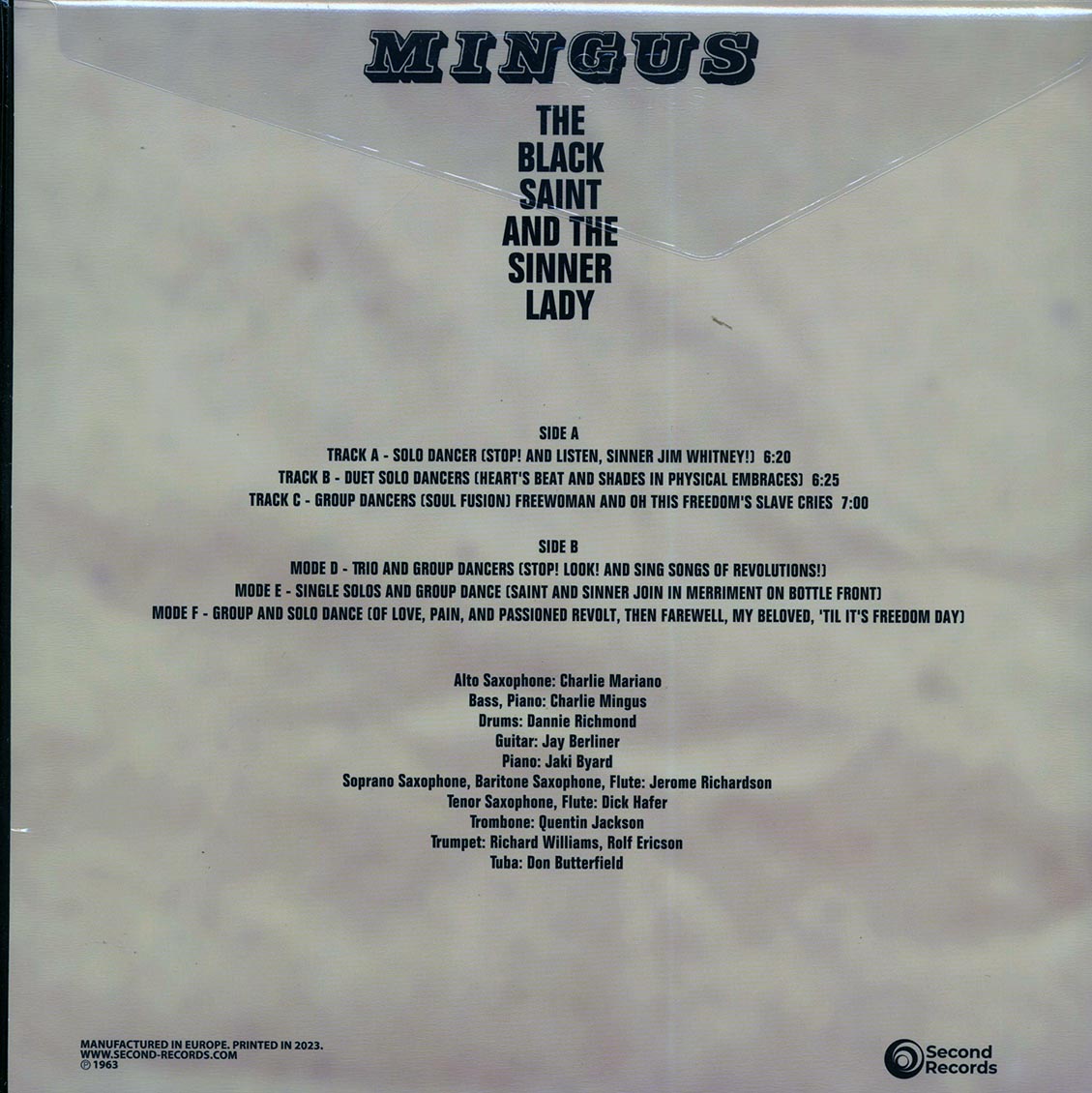 Charles Mingus - The Black Saint And The Sinner Lady (180g) (clear vinyl) - Vinyl LP, LP