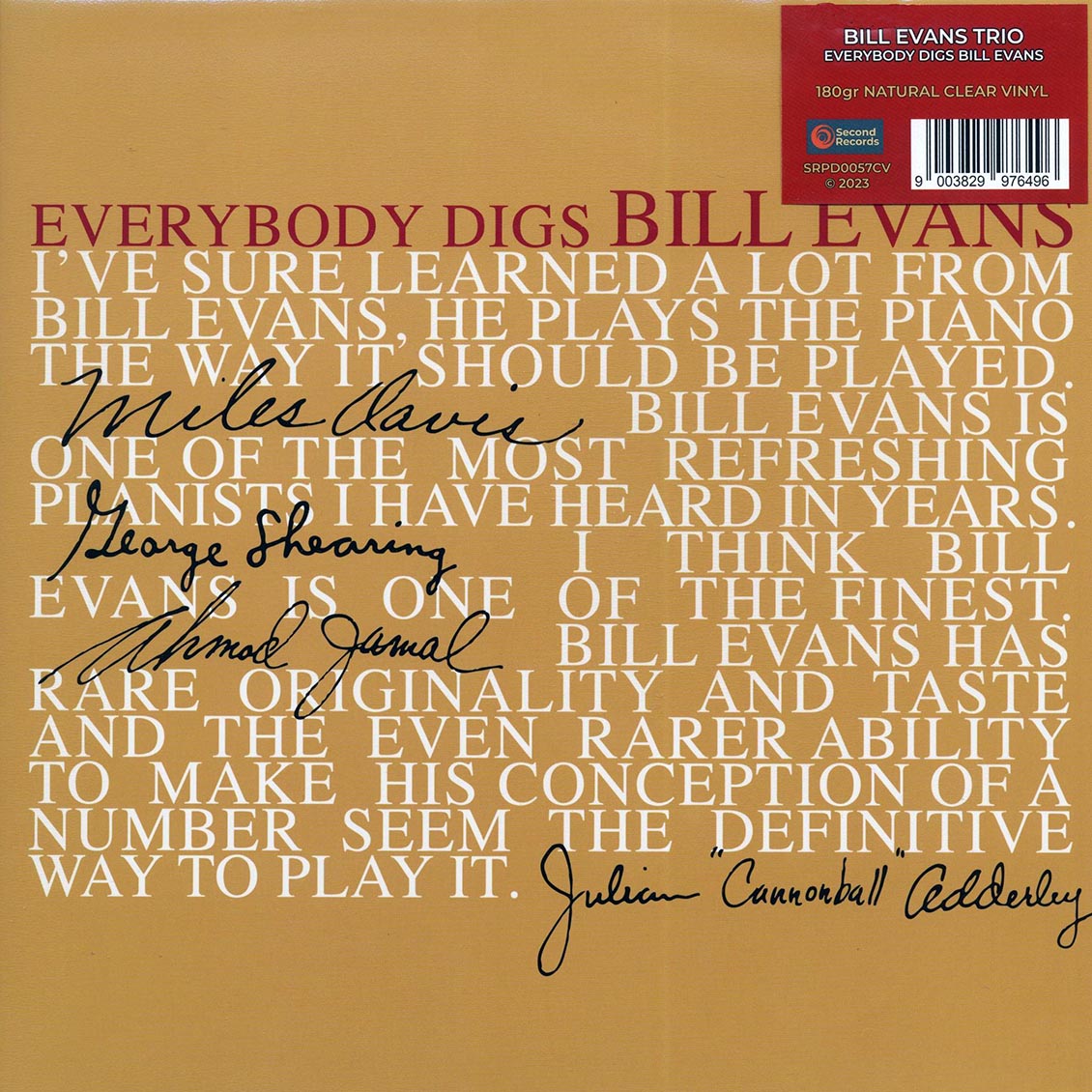 Bill Evans - Everybody Digs Bill Evans (180g) (clear vinyl) - Vinyl LP