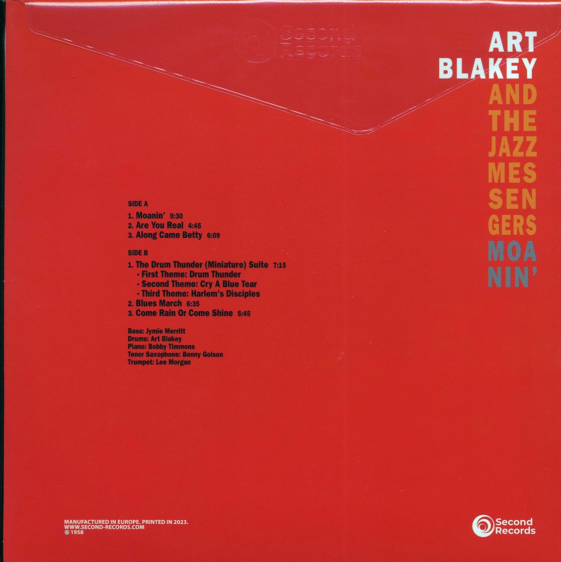 Art Blakey & The Jazz Messengers - Moanin' (180g) (red vinyl) - Vinyl LP, LP