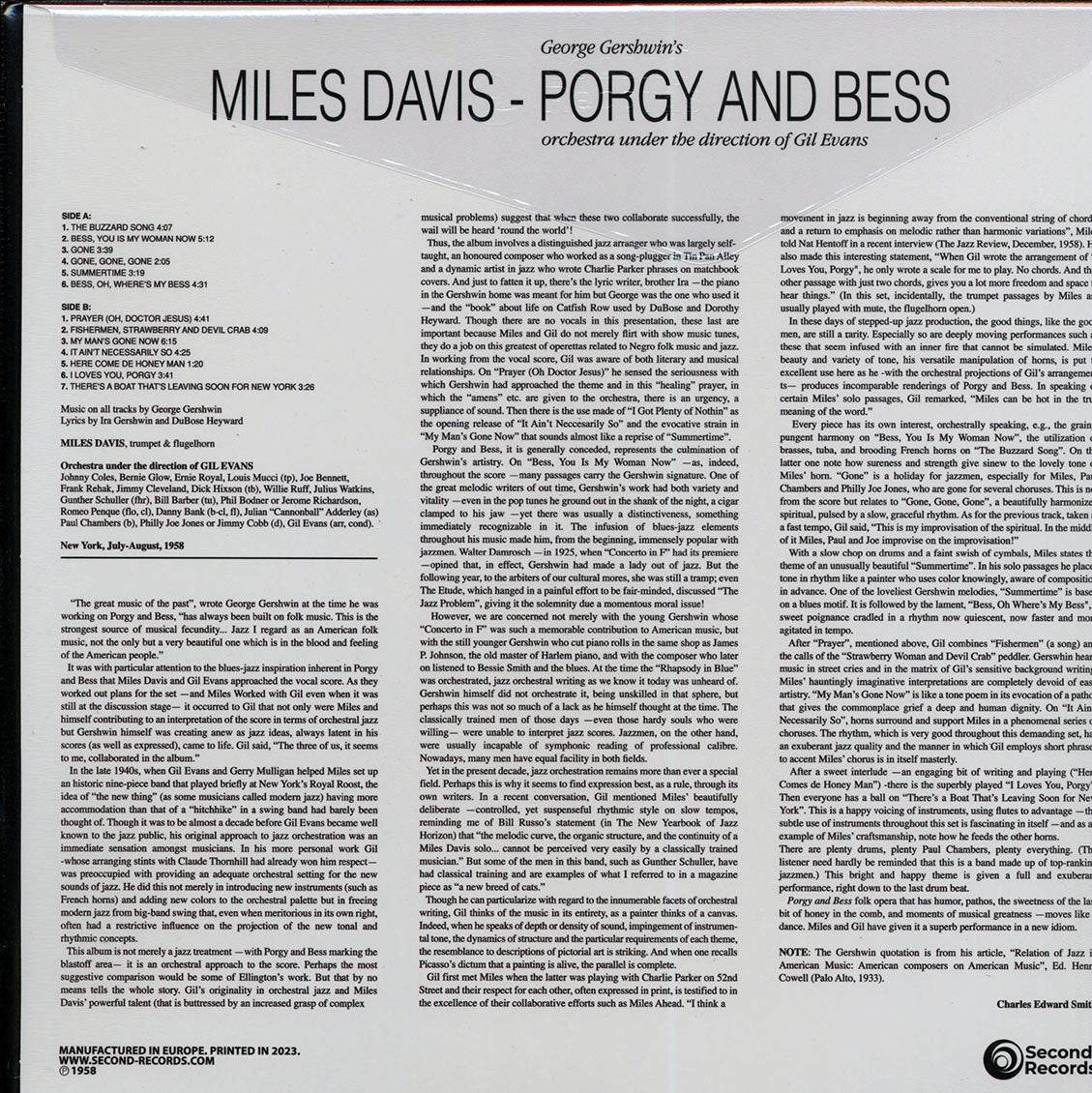 Miles Davis - Porgy & Bess (180g) (red vinyl) - Vinyl LP, LP