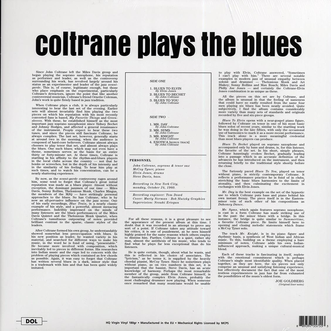 John Coltrane - Coltrane Plays The Blues (180g) - Vinyl LP, LP