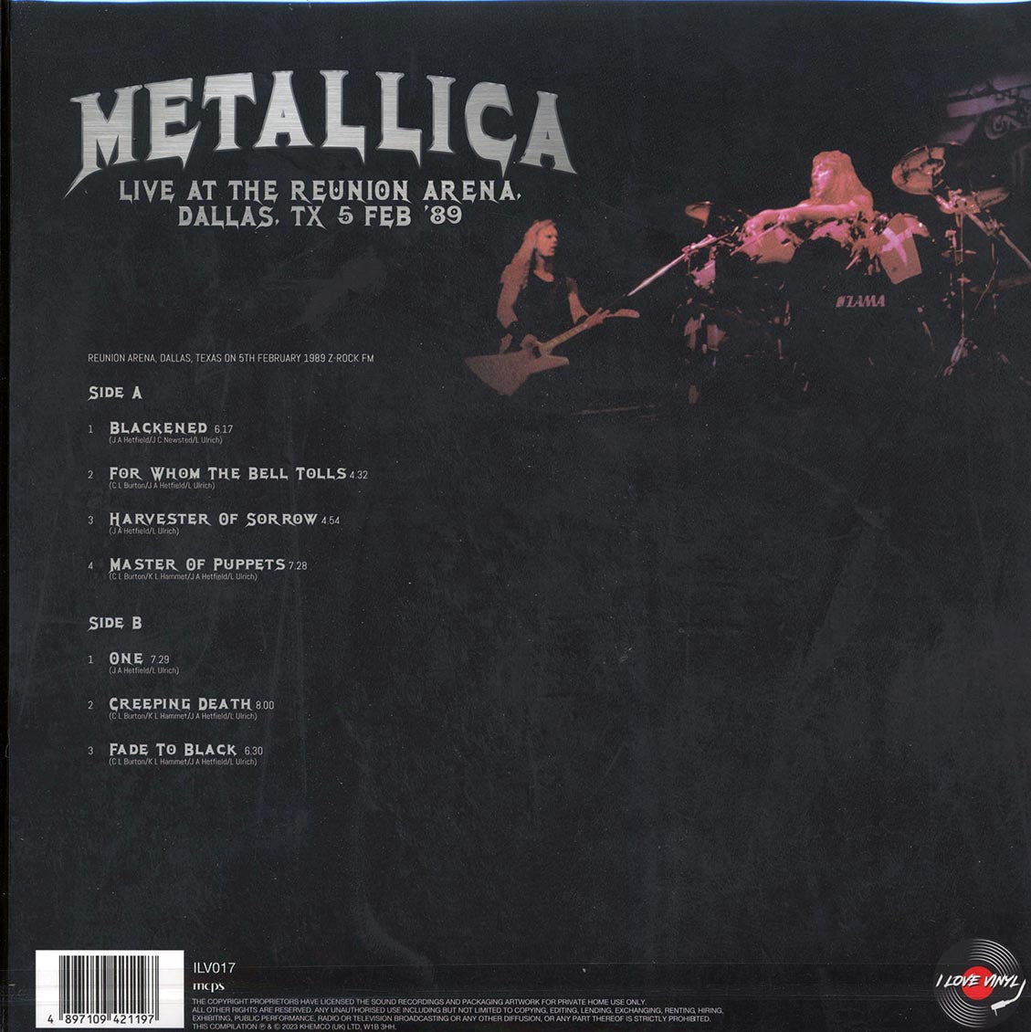 Metallica - Live At The Reunion Arena, Dallas TX 5 Feb '89 (180g) - Vinyl LP, LP