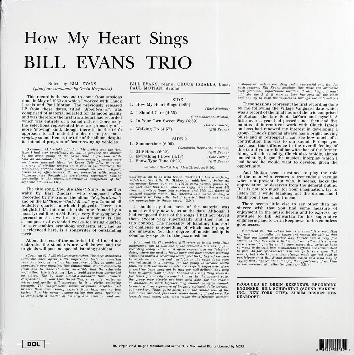 Bill Evans Trio - How My Heart Sings! (180g) - Vinyl LP, LP