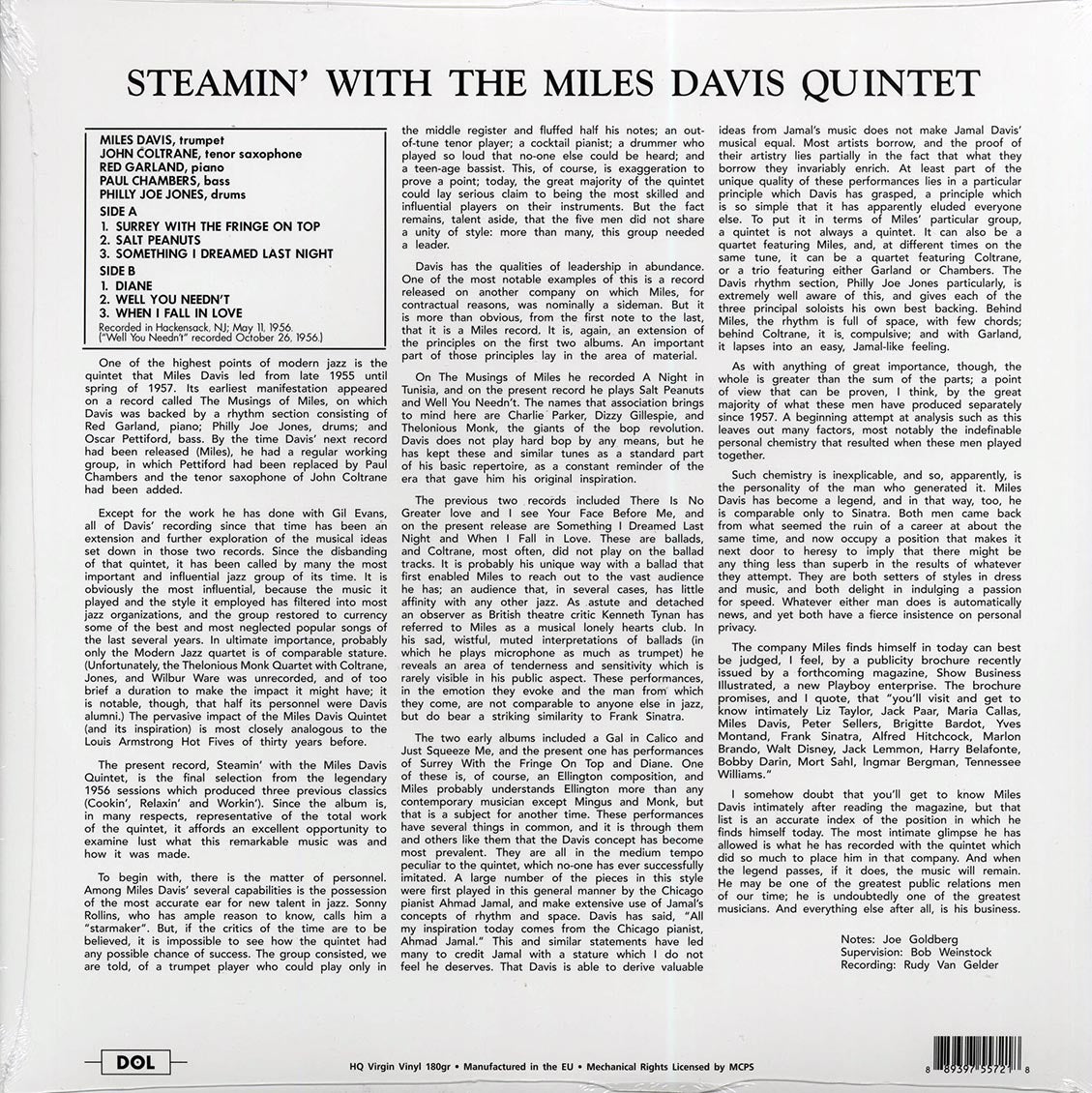 Miles Davis Quintet - Steamin' With The Miles Davis Quintet (180g) - Vinyl LP, LP