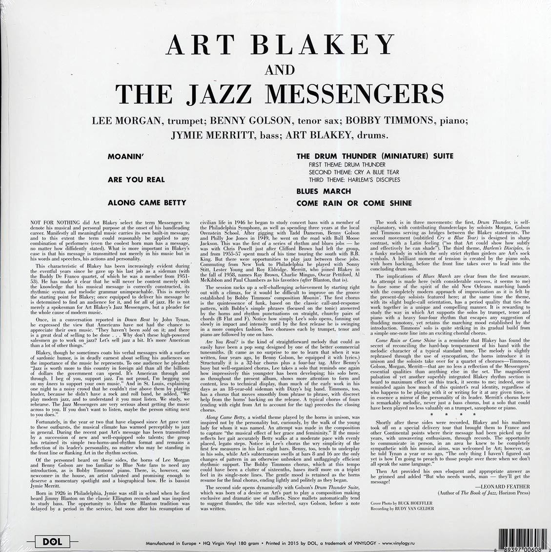 Art Blakey & The Jazz Messengers - Art Blakey & The Jazz Messengers (180g) (blue vinyl) - Vinyl LP, LP