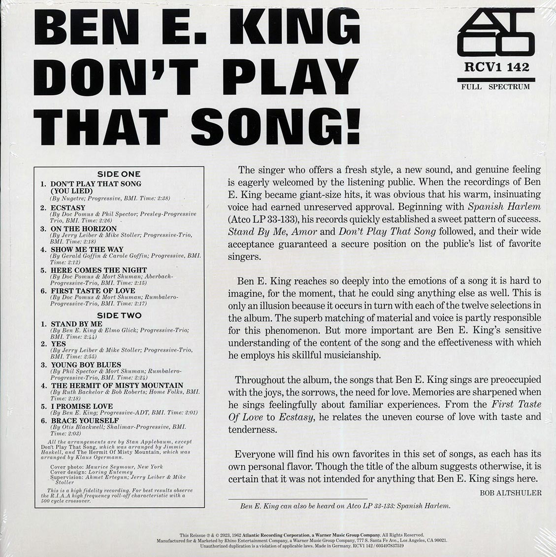 Ben E King - Don't Play That Song (mono) (ltd. ed.) (clear vinyl) - Vinyl LP, LP