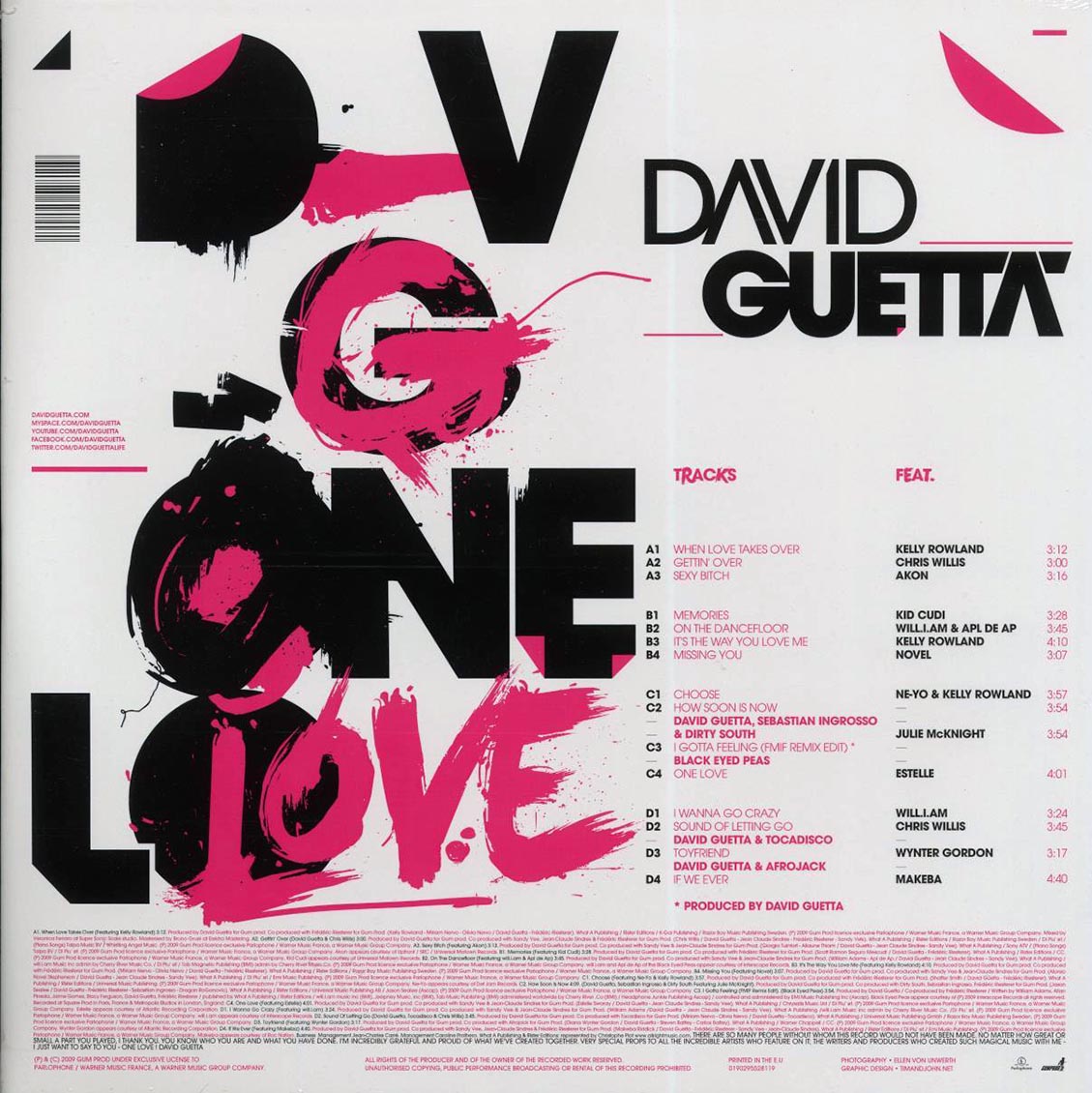 David Guetta - One Love (ltd. ed.) (2xLP) (pink vinyl) - Vinyl LP, LP