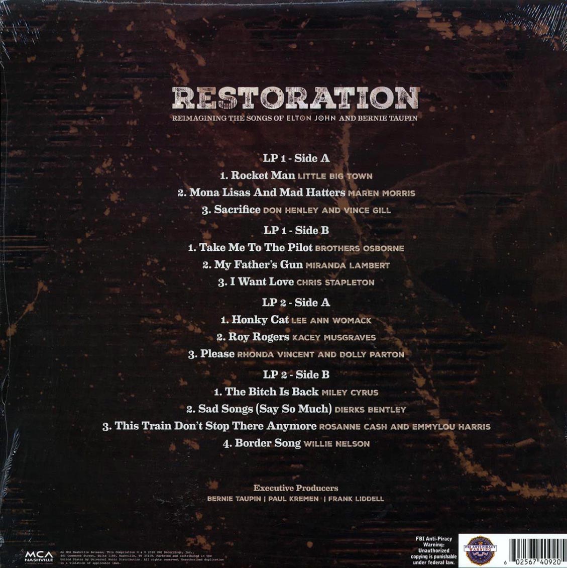 Miley Cyrus, Dollie Parton, Willie Neslon, Little Big Town, Chris Stapleton, Etc. - Restoration: Reimaging The Songs Of Elton John And Bernie Taupin (2xLP) - Vinyl LP, LP