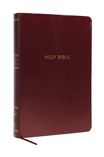 NKJV, Reference Bible, Super Giant Print, Leather-Look, Burgundy, Red Letter Edition, Comfort Print -- Thomas Nelson, Bible