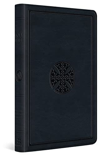 ESV Large Print Value Thinline Bible (Trutone, Navy, Mosaic Cross Design) by