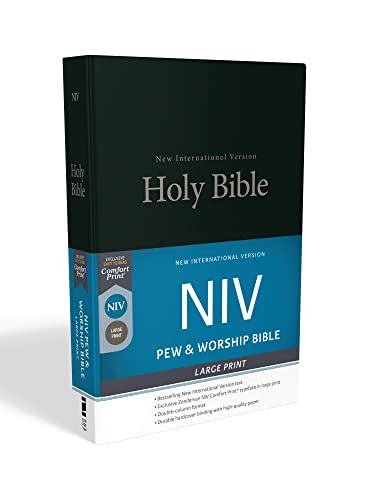 NIV, Pew and Worship Bible, Large Print, Hardcover, Black -- Zondervan, Bible