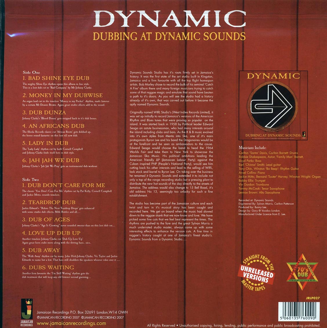 Dynamic - Dubbing At Dynamic Sounds (180g) - Vinyl LP, LP