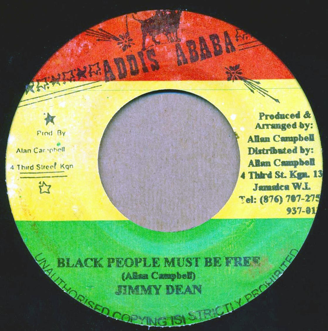 Jimmy Dean - Black People Must Be Free  /  Jah Walls All Stars - Black People Dub - 7"