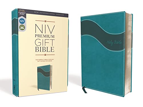 Niv, Premium Gift Bible, Leathersoft, Blue, Red Letter Edition, Comfort Print -- Zondervan, Bible