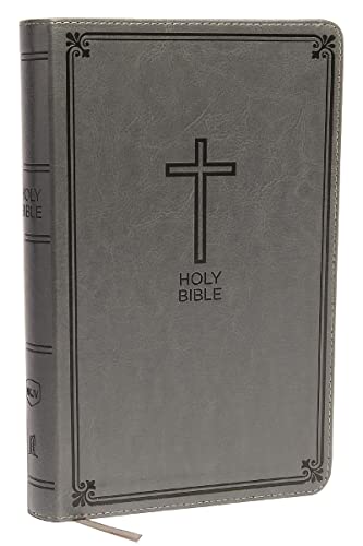 NKJV, Deluxe Gift Bible, Imitation Leather, Gray, Red Letter Edition -- Thomas Nelson, Bible