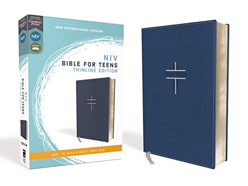 Niv, Bible for Teens, Thinline Edition, Leathersoft, Blue, Red Letter Edition, Comfort Print -- Zondervan, Bible
