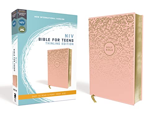 Niv, Bible for Teens, Thinline Edition, Leathersoft, Pink, Red Letter Edition, Comfort Print -- Zondervan, Bible