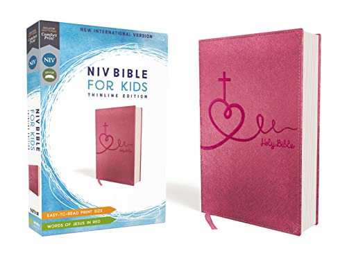 Niv, Bible for Kids, Leathersoft, Pink, Red Letter, Comfort Print: Thinline Edition -- Zondervan, Bible