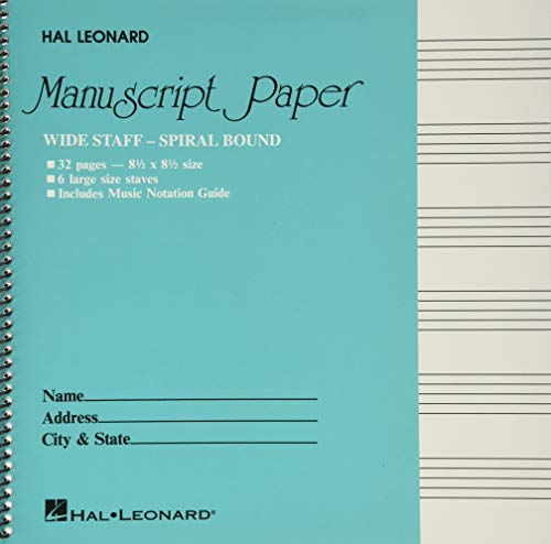 Wide Staff Wirebound Manuscript Paper (Aqua Cover) by Hal Leonard Corp