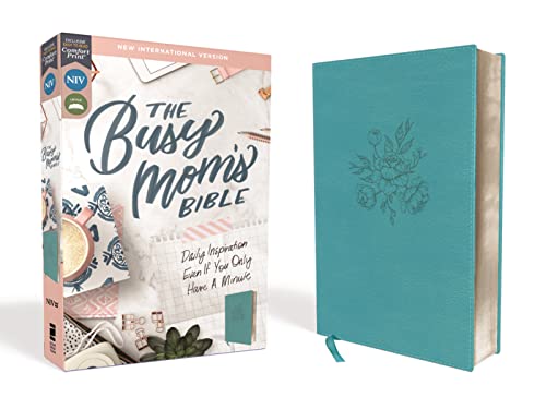 Niv, Busy Mom's Bible, Leathersoft, Teal, Red Letter Edition, Comfort Print: Daily Inspiration Even If You Only Have One Minute -- Zondervan - Bible