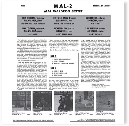 Mal/2 (Original Jazz Classics Series), Mal Sextet Waldron, LP