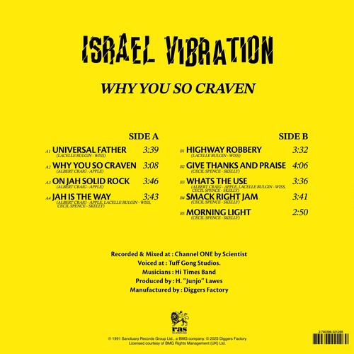 Why You So Craven, Israel Vibration, LP