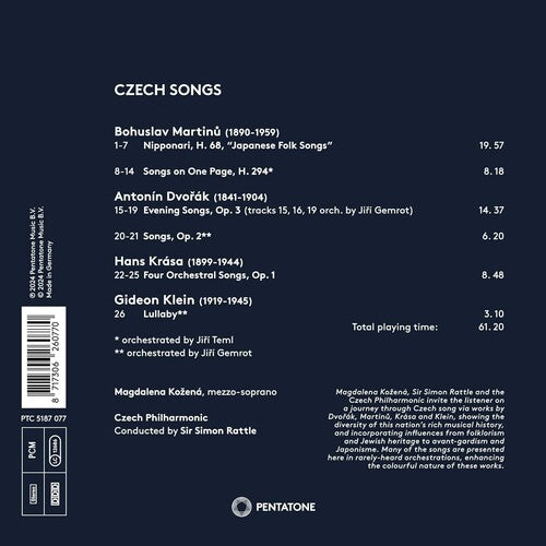 Czech Songs, Dvorak / Martinu / Czech Philharmonic, CD